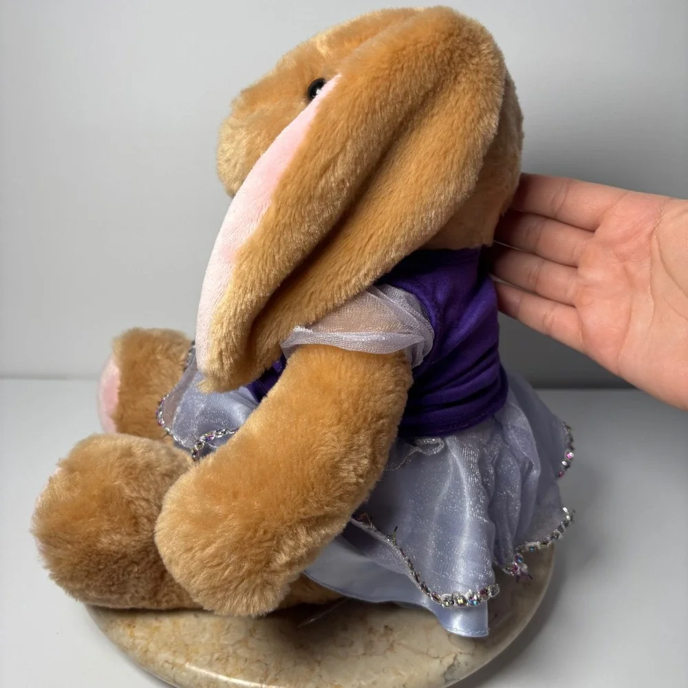 Build-A-Bear Workshop Bunny Rabbit Plush‎ in Purple Fireworks Dress Outfit Sound